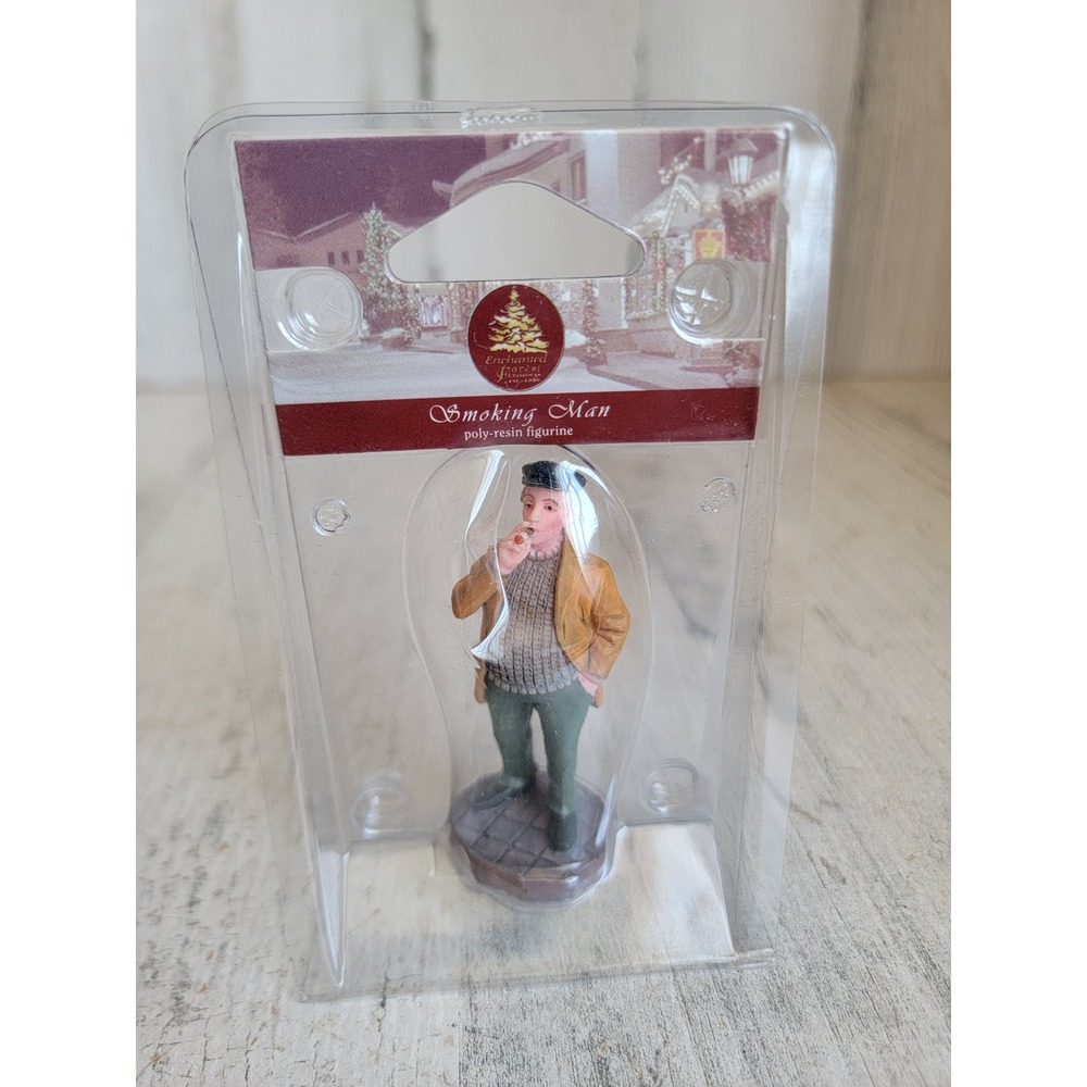 Enchanted forest NEW smoking man cigar village accessory Xmas home figure